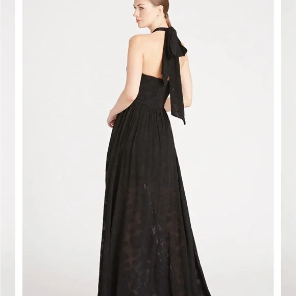 Elegant Black Halter Maxi Dress - Picture 3 of 10